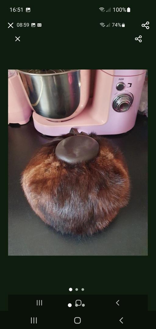  — vintage fur/leather hat