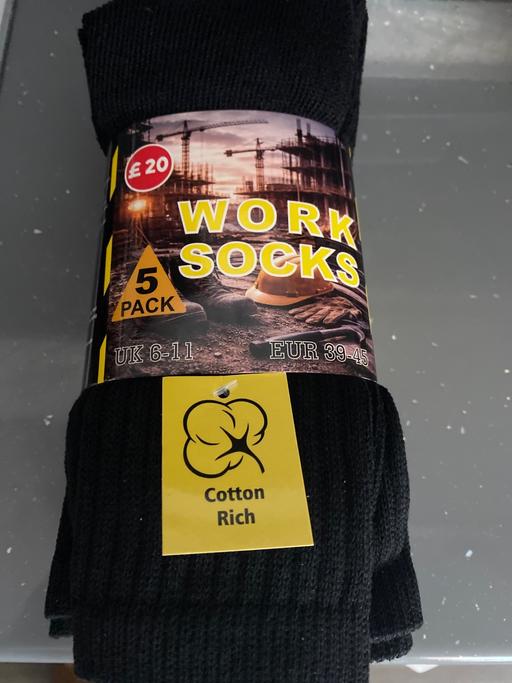  — Work socks cotton rich pack of 5 6-11