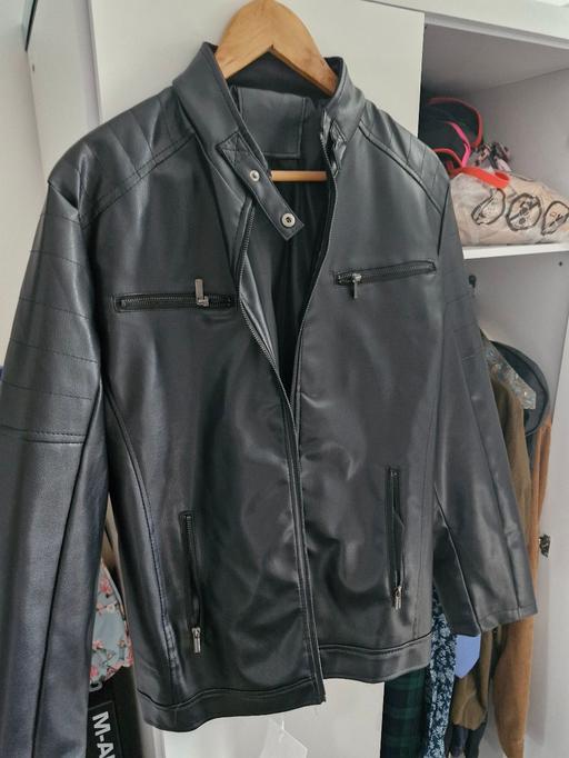  — mens leather type bomber jacket