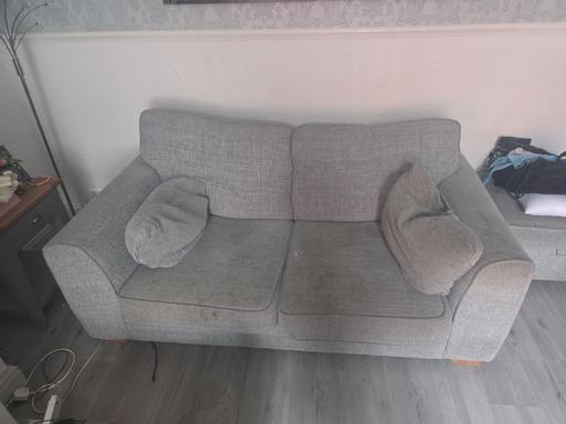  — 2 x fabric sofas 1 x fabric single chair