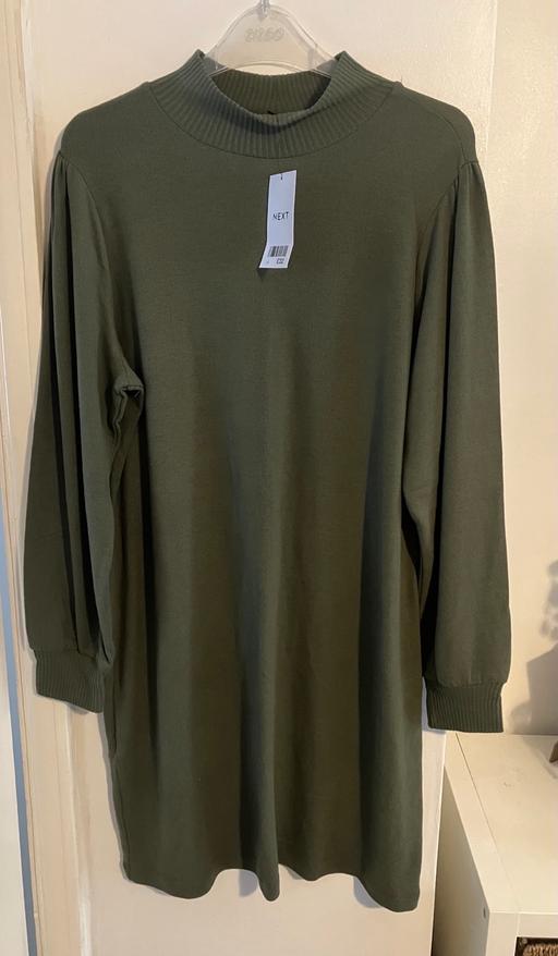  — Next jumper dress khaki green size 14 BNWT