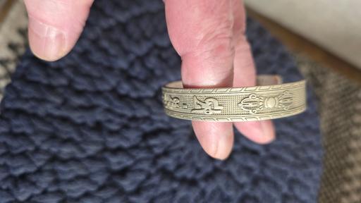  — Tibetan silver "Om mani padmi hum" bracelet