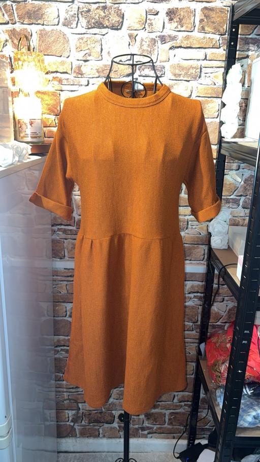  — ASOS Rust Orange Textured smock Dress UK 10