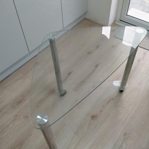  — small glass corner table