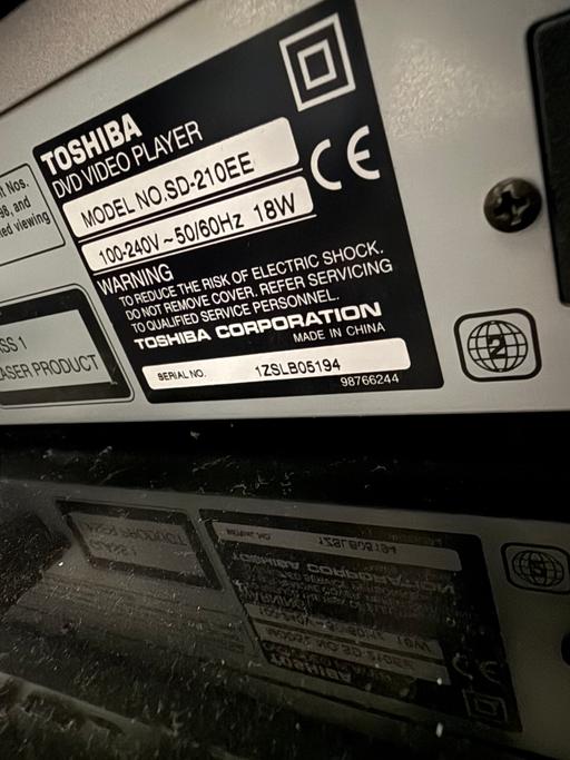  — Toshiba SD-210EE DVD Player