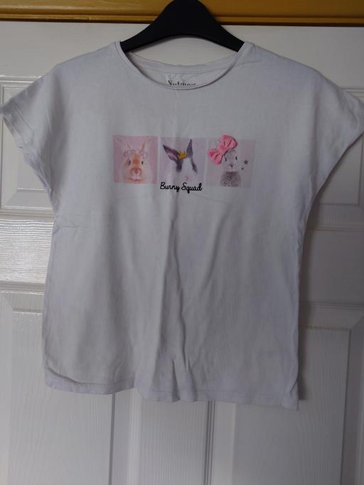  — Girls white bunny top size 10-11 years
