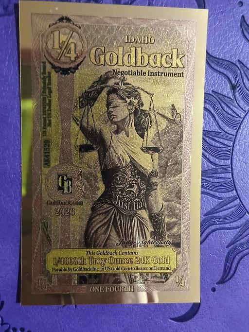  — ¼ troy goldback 24K gold leaf