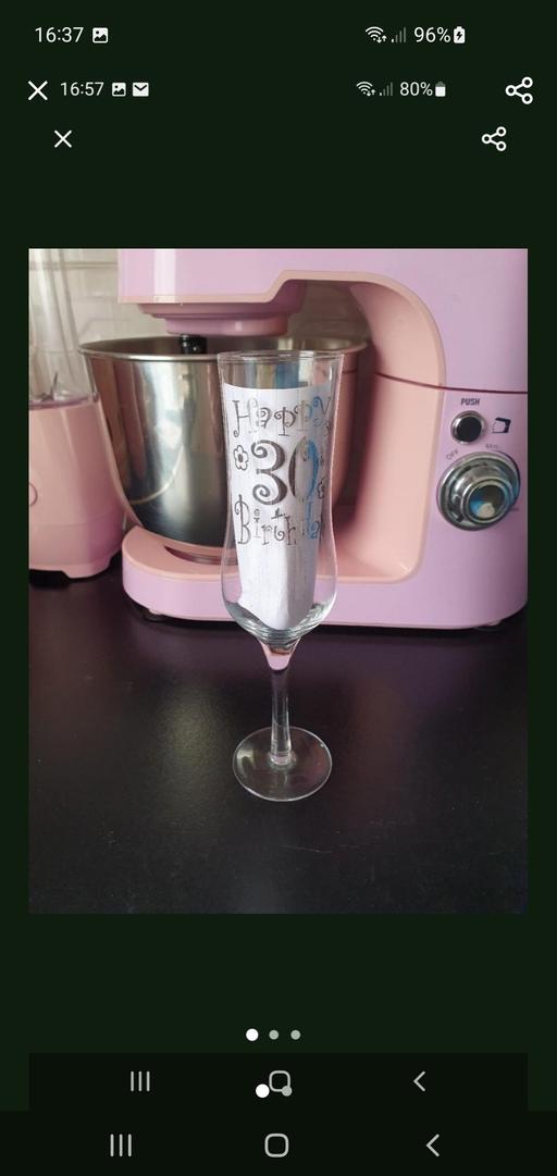  — 30th birthday champagne glass