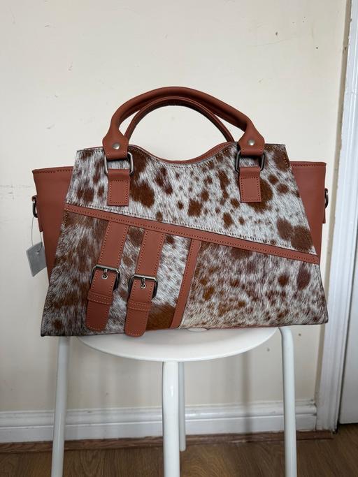  — Genuine cowhide leather handbag with Strap