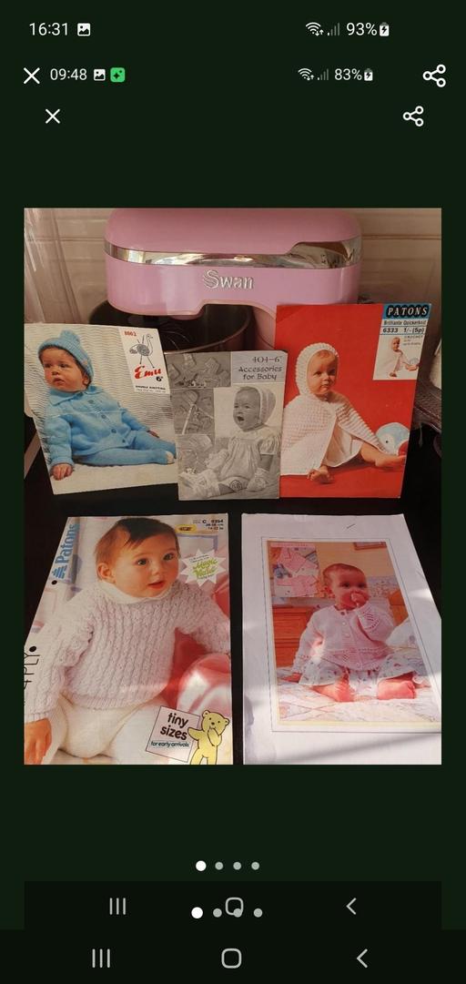  — vintage knitting patterns x 5