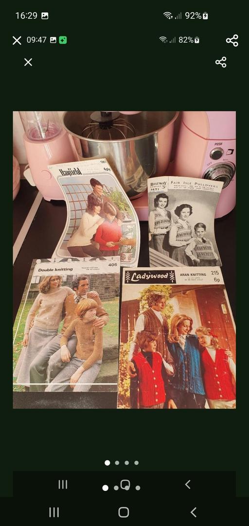  — vintage knitting patterns x 4