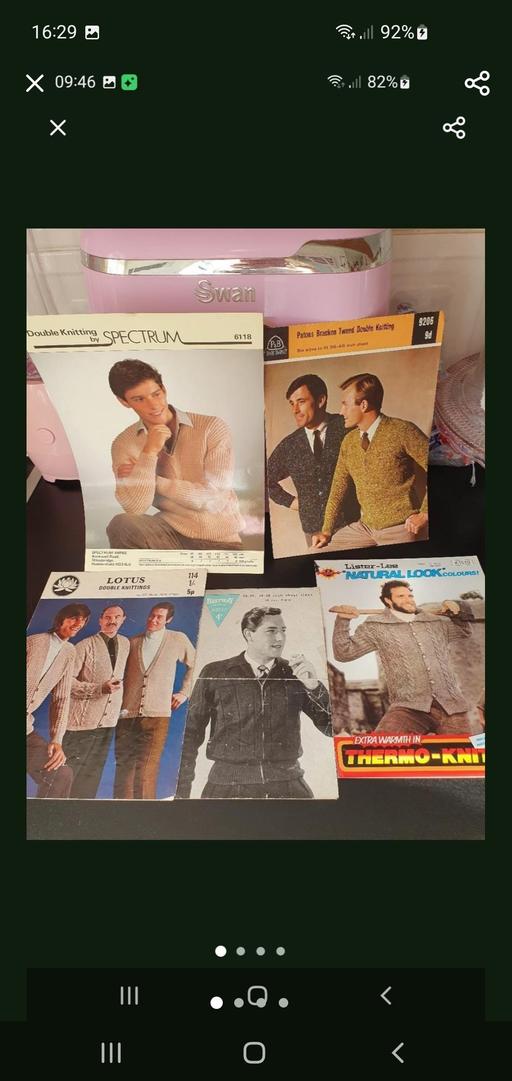  — vintage knitting patterns x 5