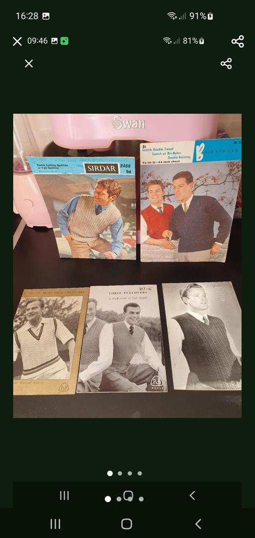  — vintage knitting patterns x 5