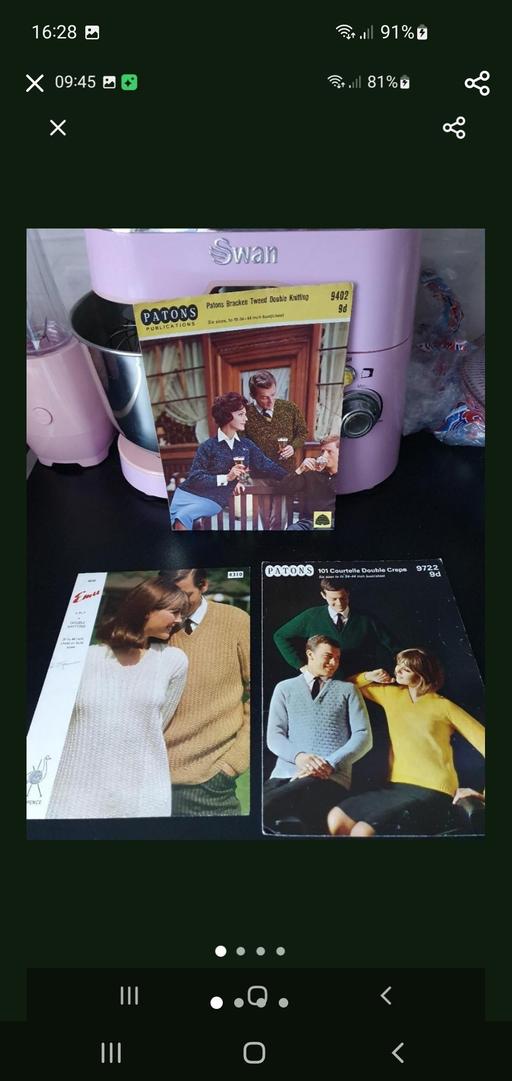  — vintage knitting patterns x 3