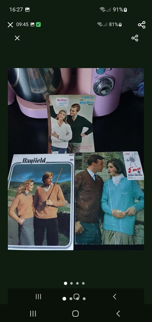  — vintage knitting patterns x 3
