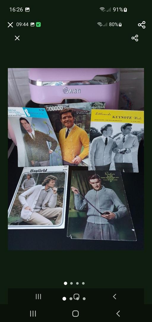  — vintage knitting patterns x 5