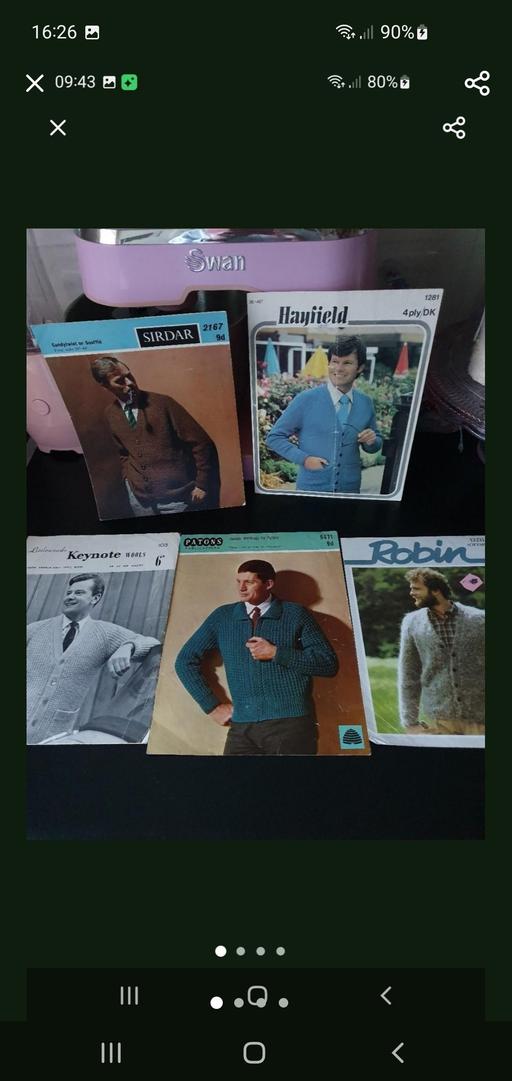  — vintage knitting patterns x 5