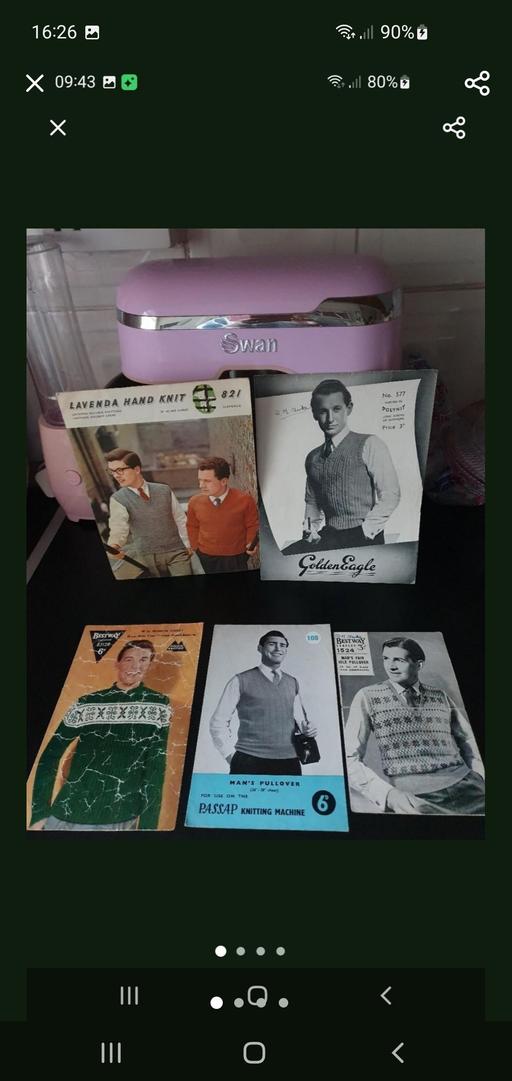  — vintage knitting patterns x 5