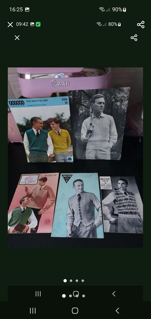  — vintage knitting patterns x 5