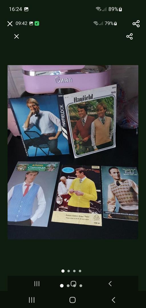  — vintage knitting patterns x 5