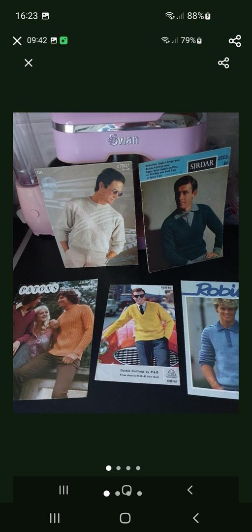  — vintage knitting patterns x 5