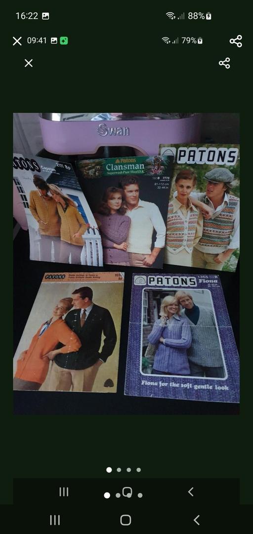  — vintage knitting patterns x 5