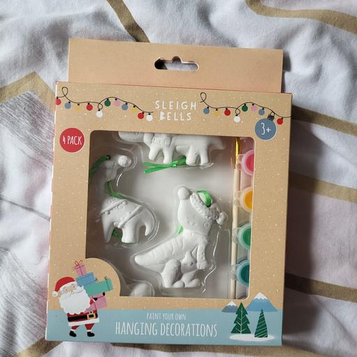  — new Xmas Paint Your Own Dino Hanging Decs