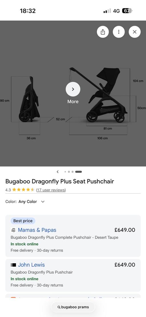  — Bugaboo pram in black