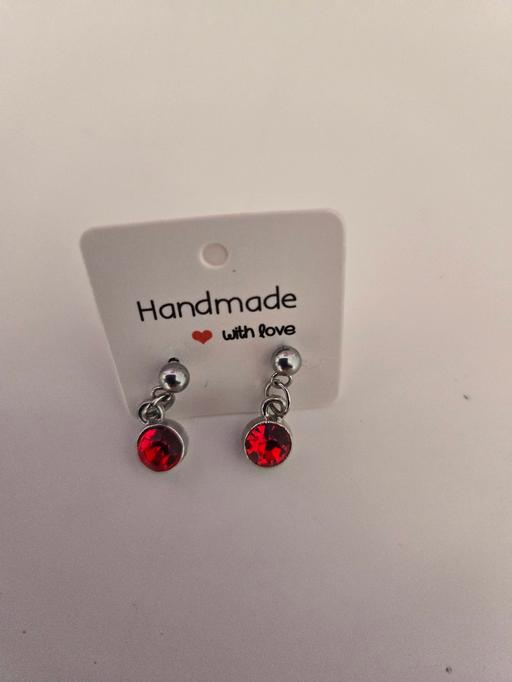  — Red Birthstone Earrings