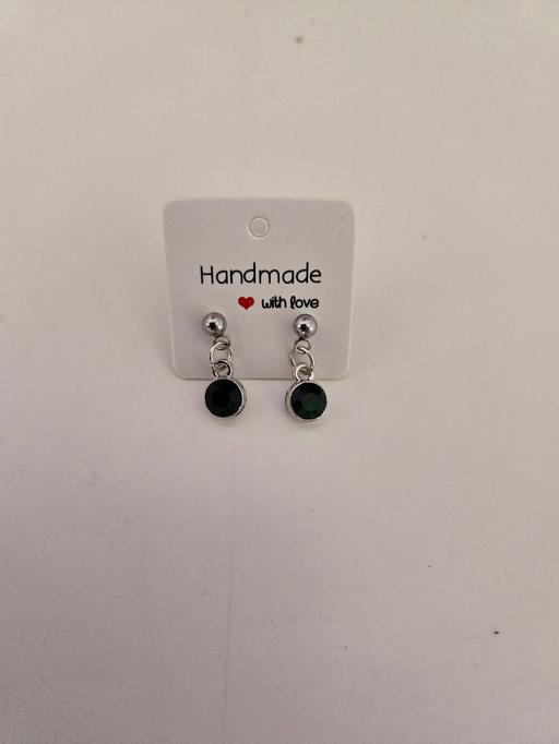  — Dark Green Birthstone Stud Earrings