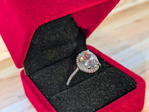  — Silver Brilliant Cut Opel Stone Ring