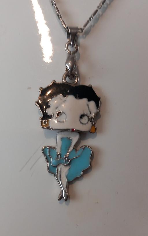  — 90s Betty Boop Articulated Enamel Necklace