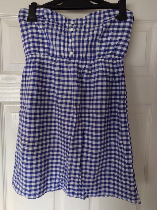  — Women's strapless checked dress size 14