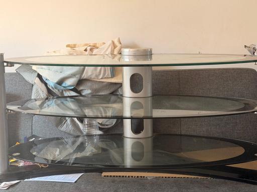  — glass tv stand
