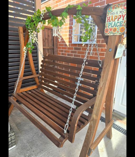  — wooden garden swing