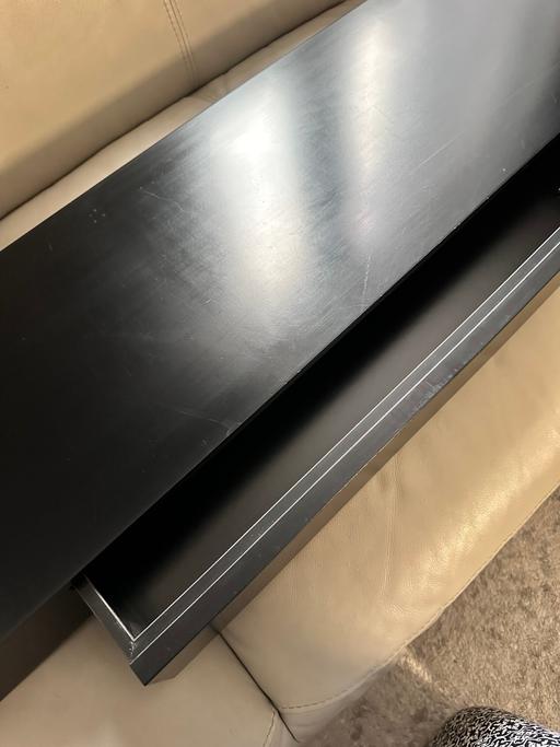  — Black floating shelf