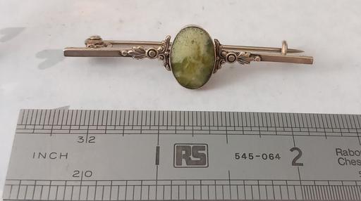  — Vintage Silver Connemara Marble Bar Brooch