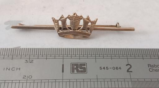  — Antique Silver Royal Navy Naval Crown Brooch