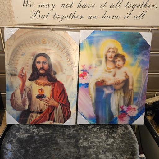  — 2 religious 3d wall pictures