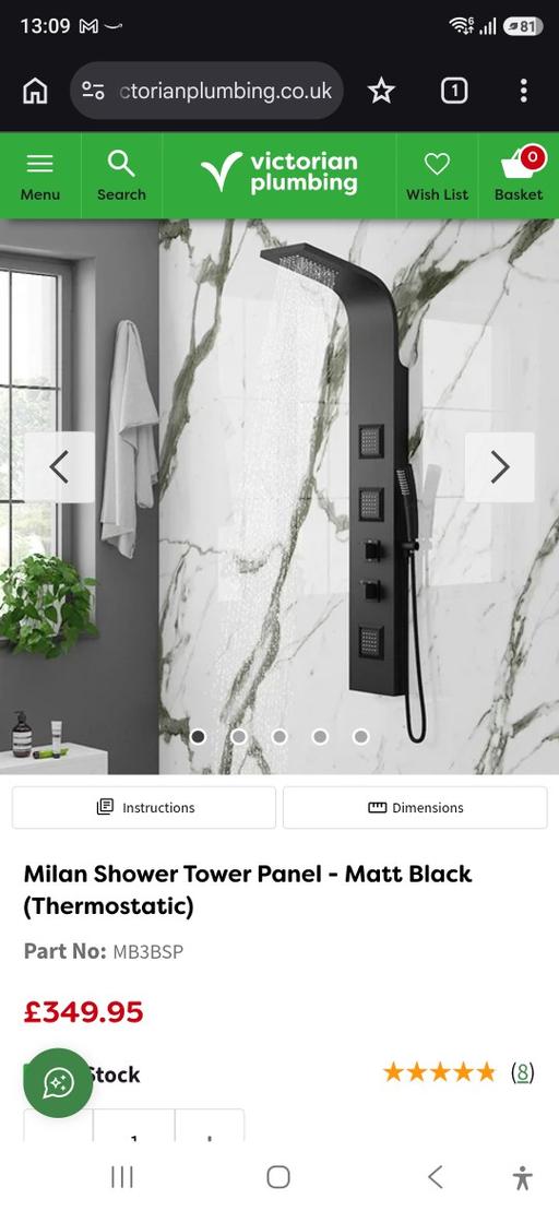  — BNIB thermostatic shower