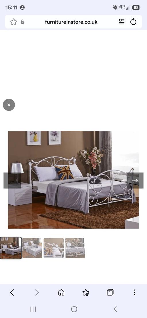  — white metal king size bed frame