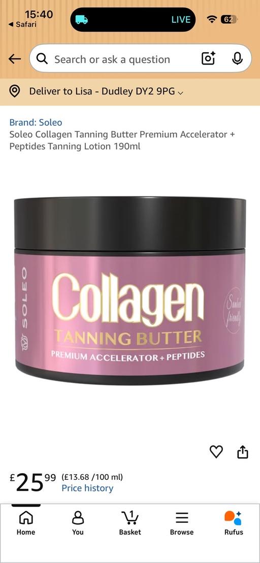  — Collagen tanning butter