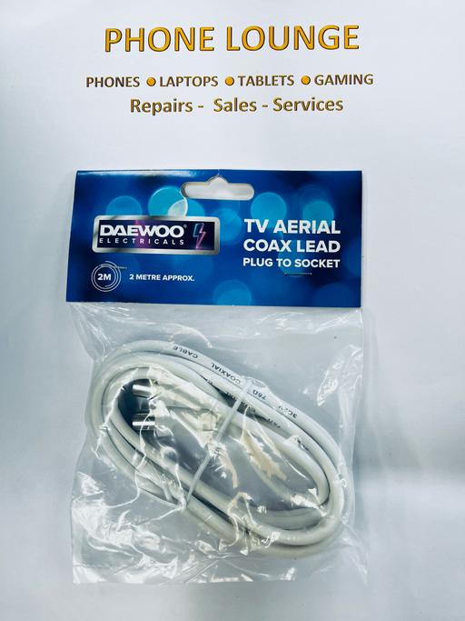  — TV Aerial Coax Lead Plug to Socket Cable 2m