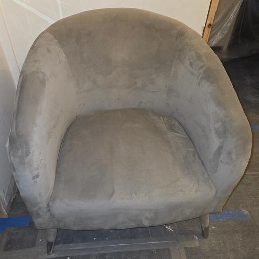  — Grey Upholstered Tub Accent Chair with Arms I