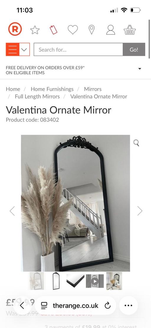  — Black long mirror 