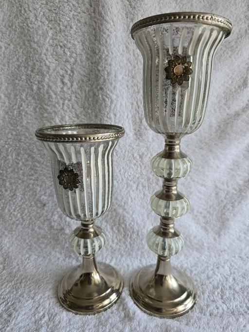  — Twin Goblets Candle  Holders Table Display