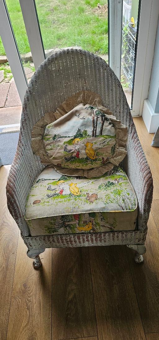  — Vintage Lloyd Loom wicker nursing chair