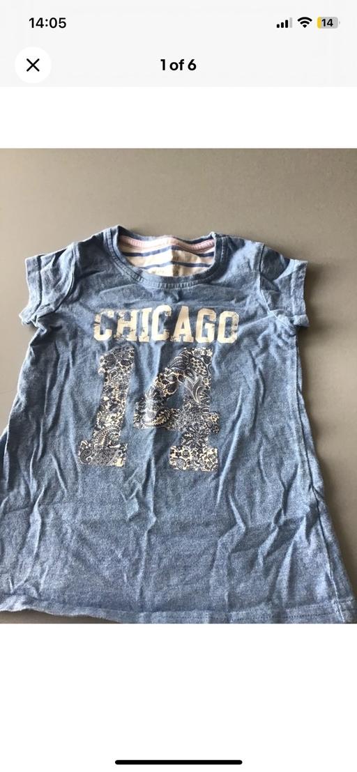  — Next Girls blue logo top age 4