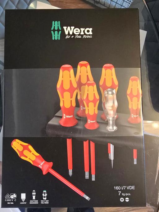  — Wera 160 I/7 Rack VDE Screwdriver Set of 7 Pi
