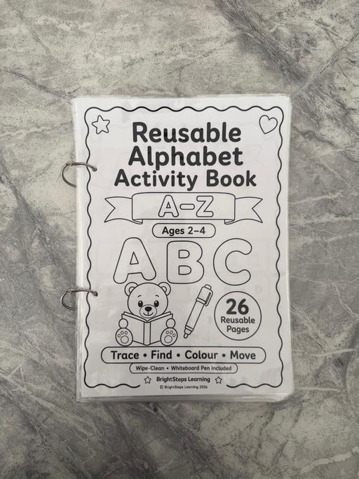  — Reusable A-Z Alphabet ActivityBook 2-4, + pen